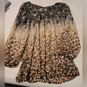 Chicos Blouse Size 2 Animal Print